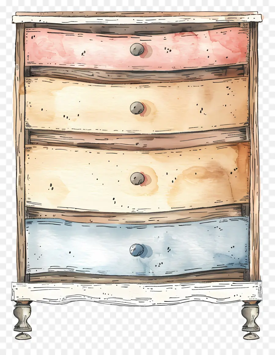 Dresser，Винтажный деревянный комод PNG
