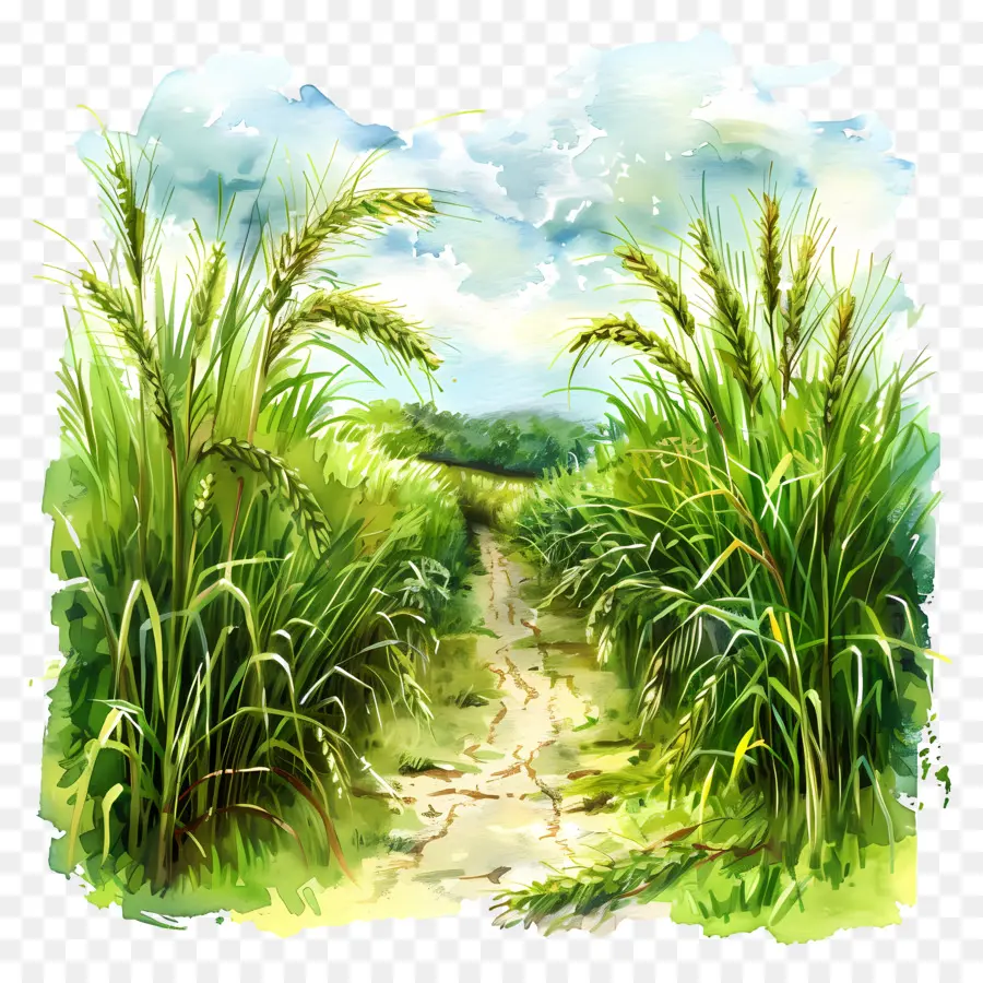 Рисовом Поле，природа PNG
