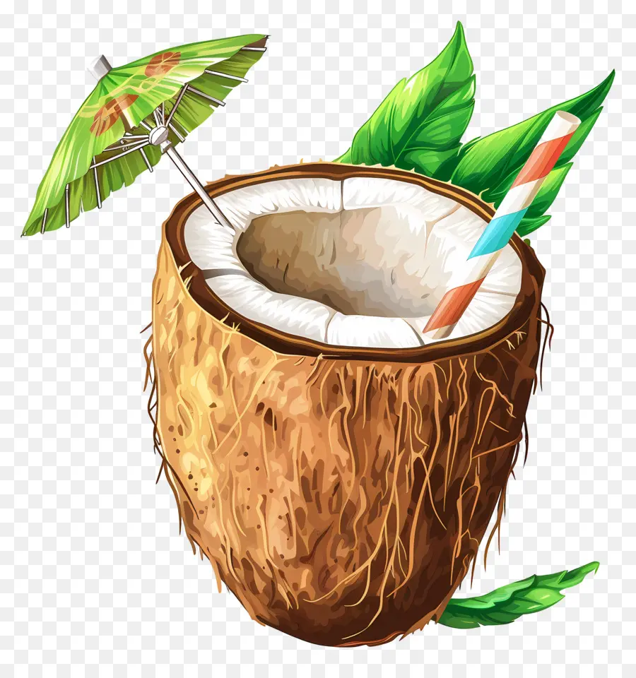 Наклейка кокосового напитка，Кокосовое PNG