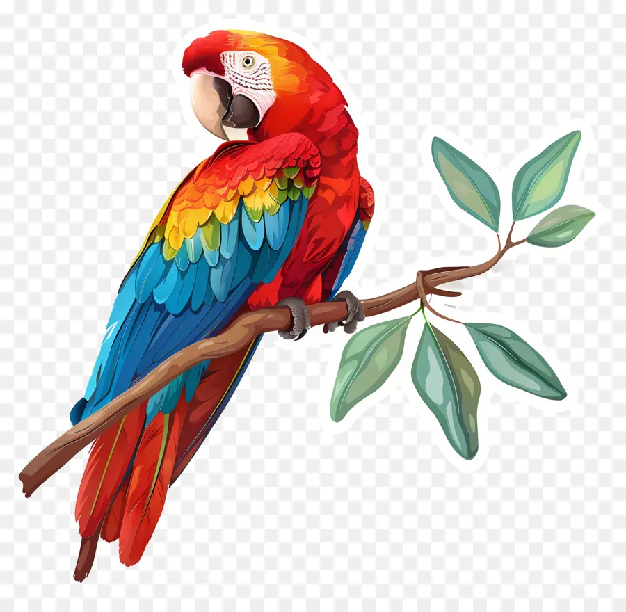 наклейка попугая，Ара PNG