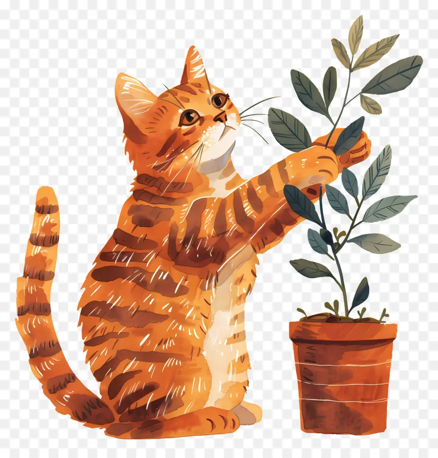 Садовник кот，кошка PNG