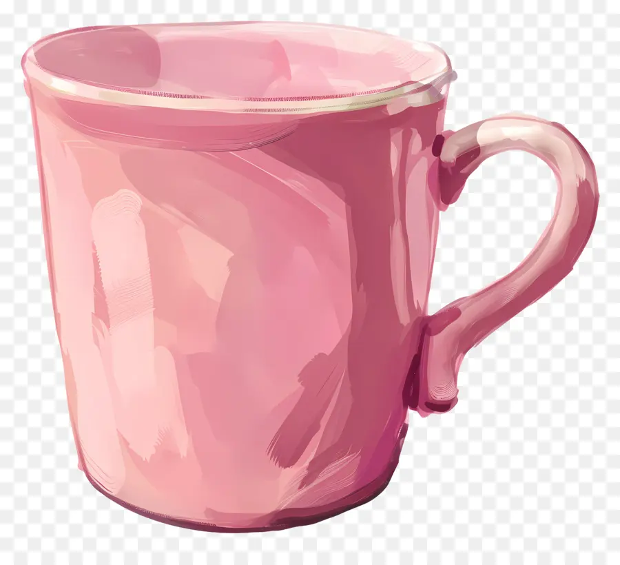 Розовая чашка，Глянцевая поверхность PNG