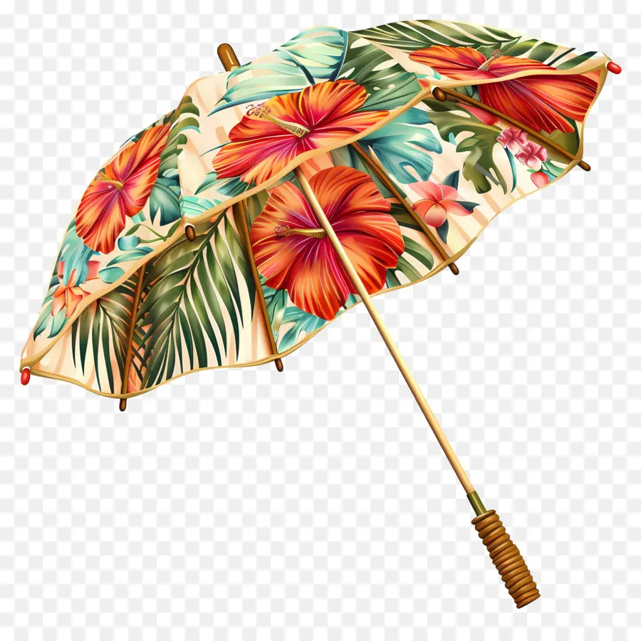 Parasol，Тропический цветочный рисунок PNG