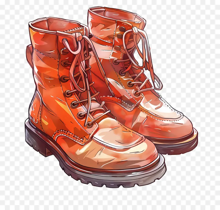ботинка，оранжевые ботинки PNG
