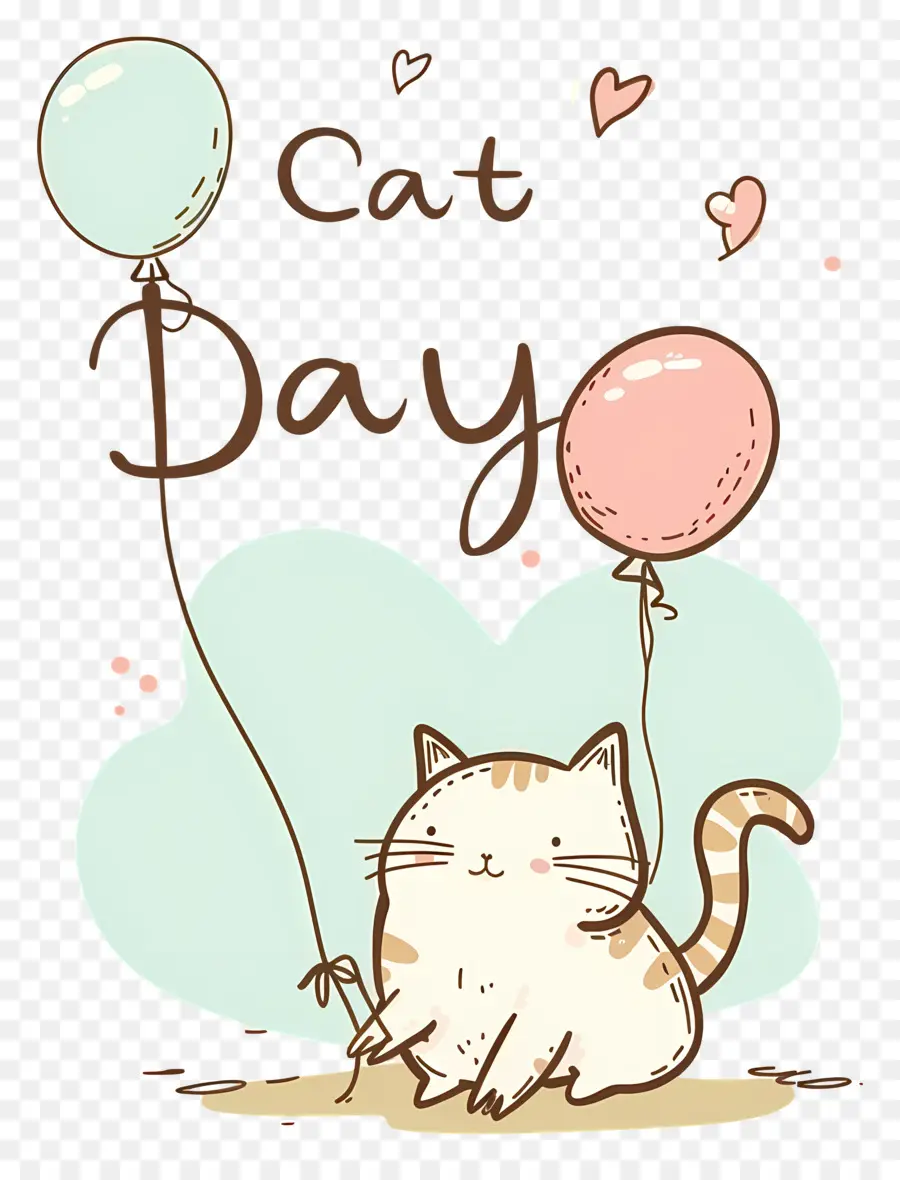 Международный День Кошек，мультфильм кот PNG