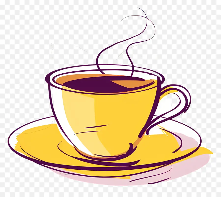 Чашка кофе，Желтая чашка PNG