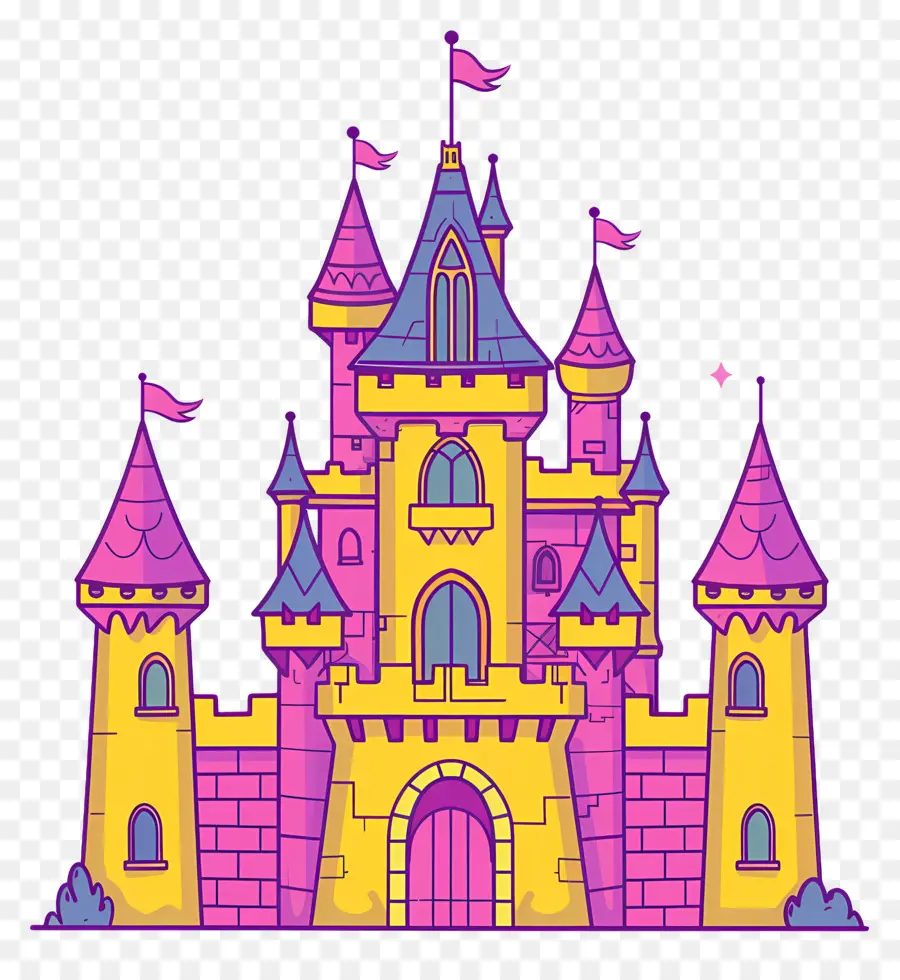 замок，Розовый замок PNG