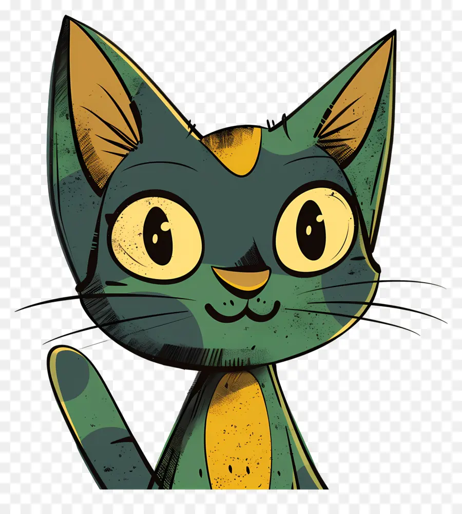 кошка，зеленые глаза PNG