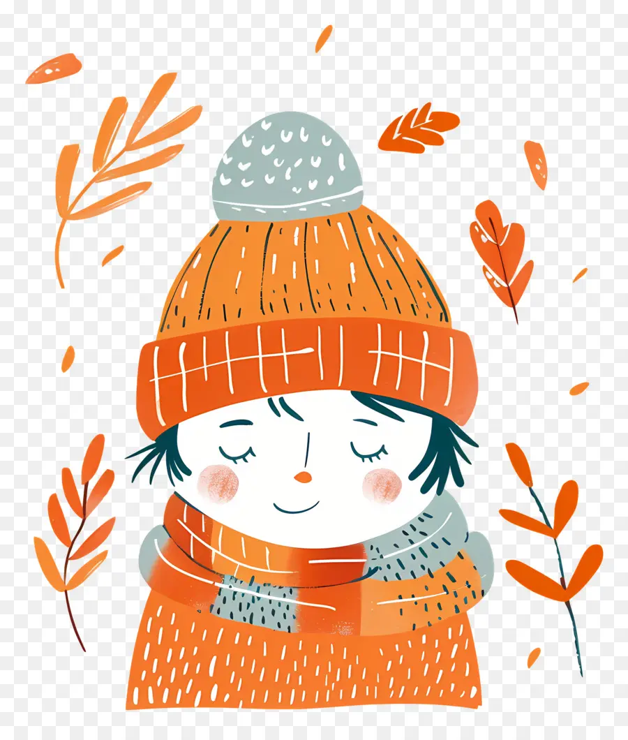 холодная осень，рука рисованные иллюстрации PNG