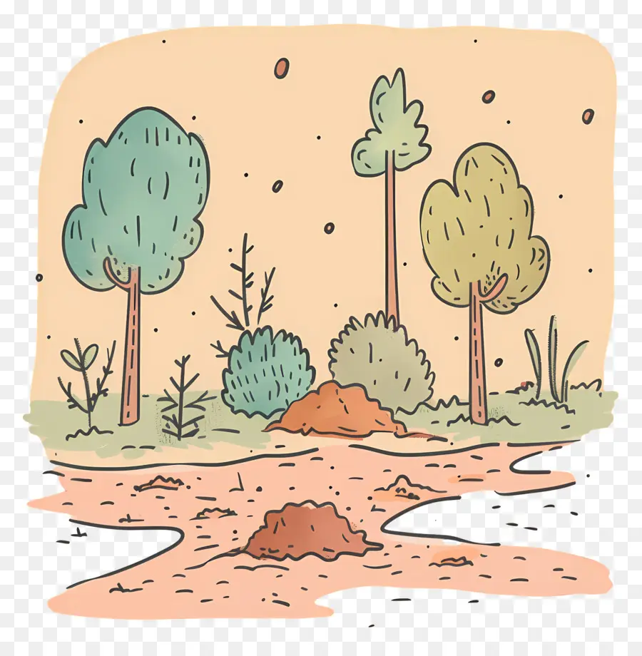 грязь，лес PNG