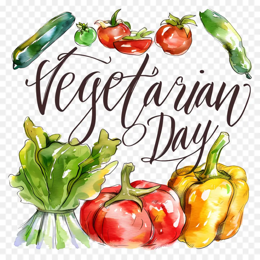 Всемирный вегетарианский день，акварельная живопись PNG