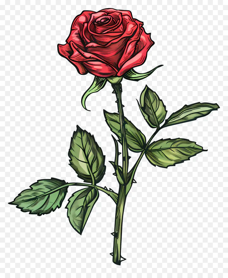 красная роза，цветок PNG