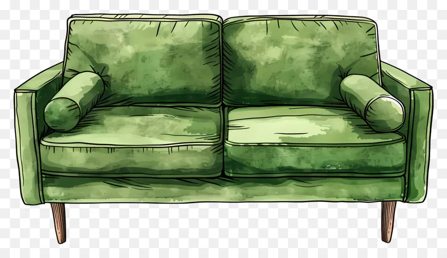 зеленый диван，зеленый кожаный диван PNG