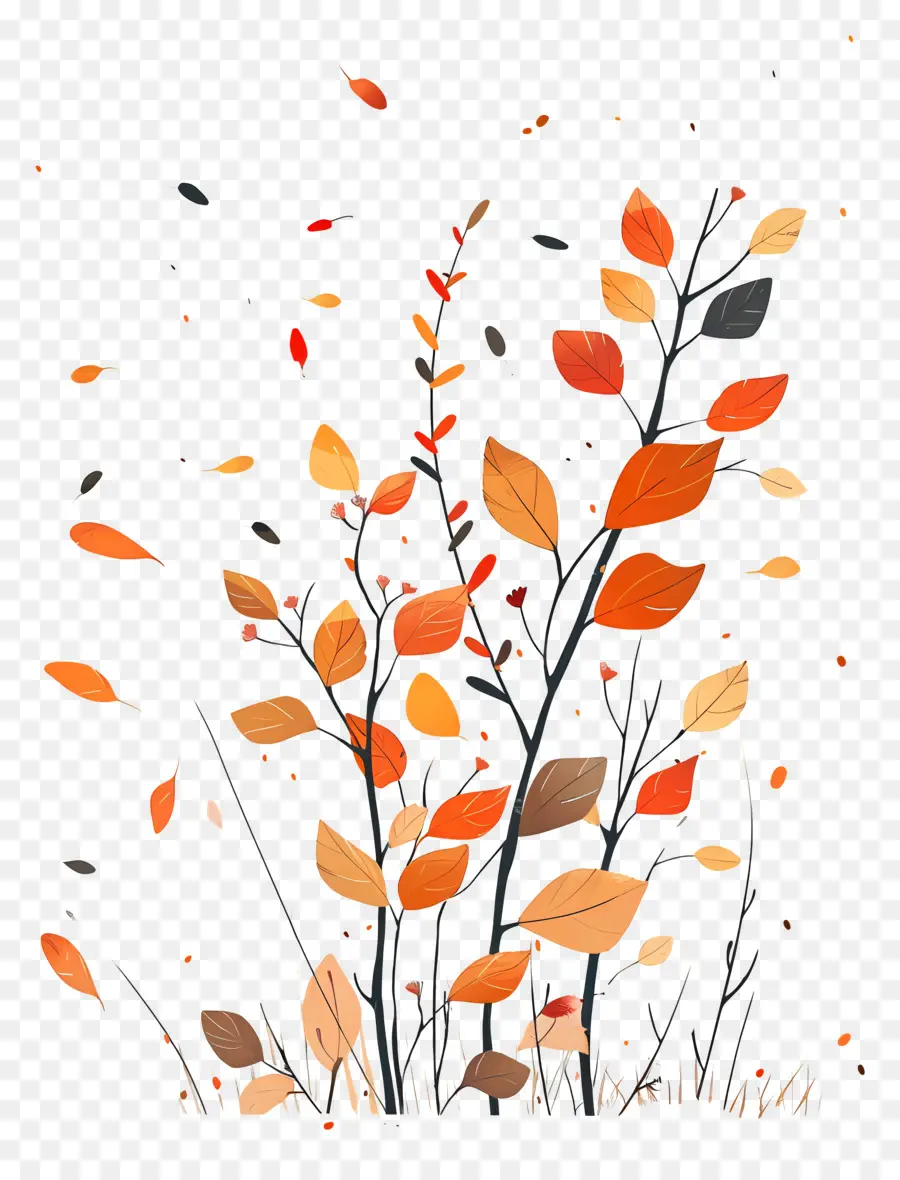 крутая осень，падающие листья PNG