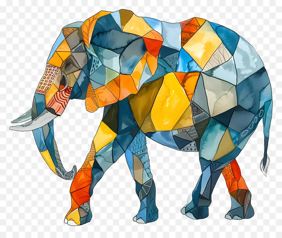 Слон，красочные PNG
