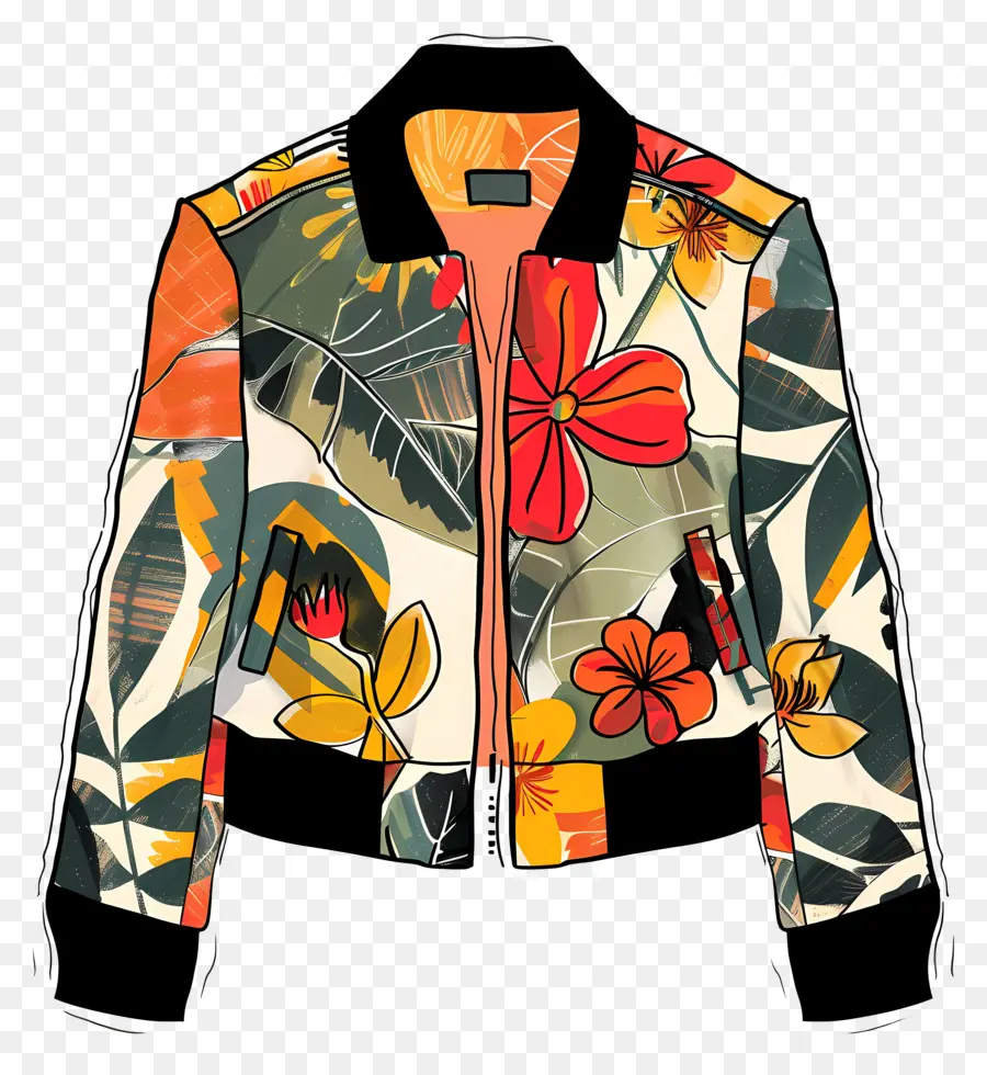 куртка，Тропическая куртка для печати цветов PNG