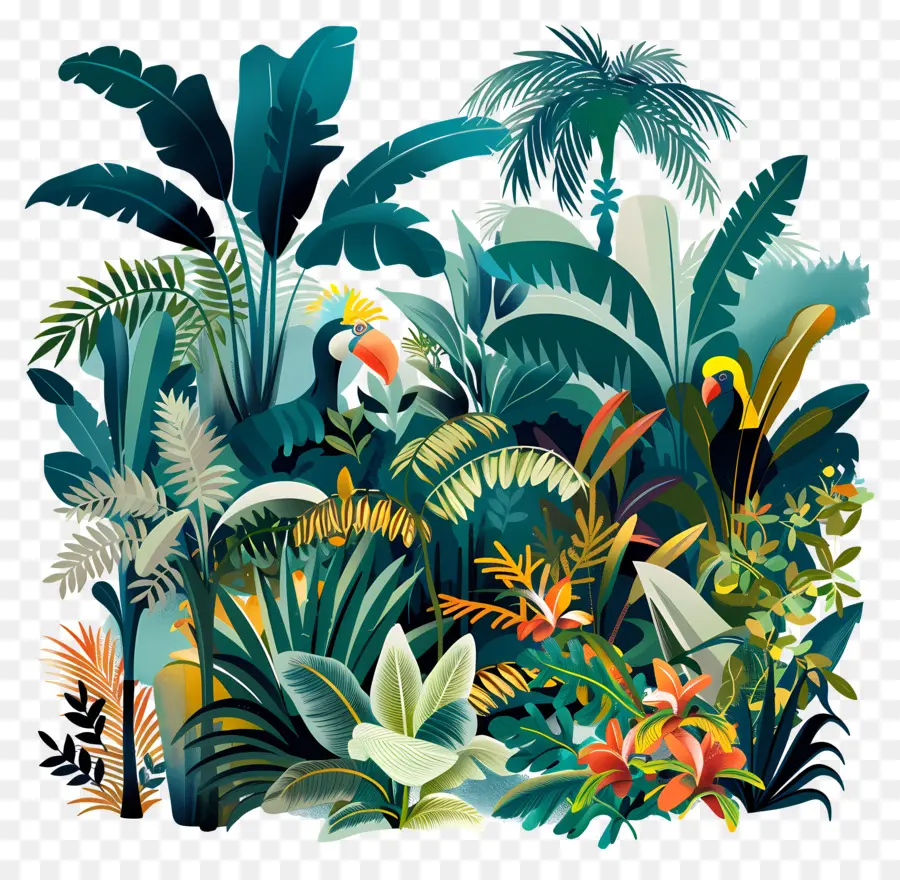 Rainforest，тропические джунгли PNG
