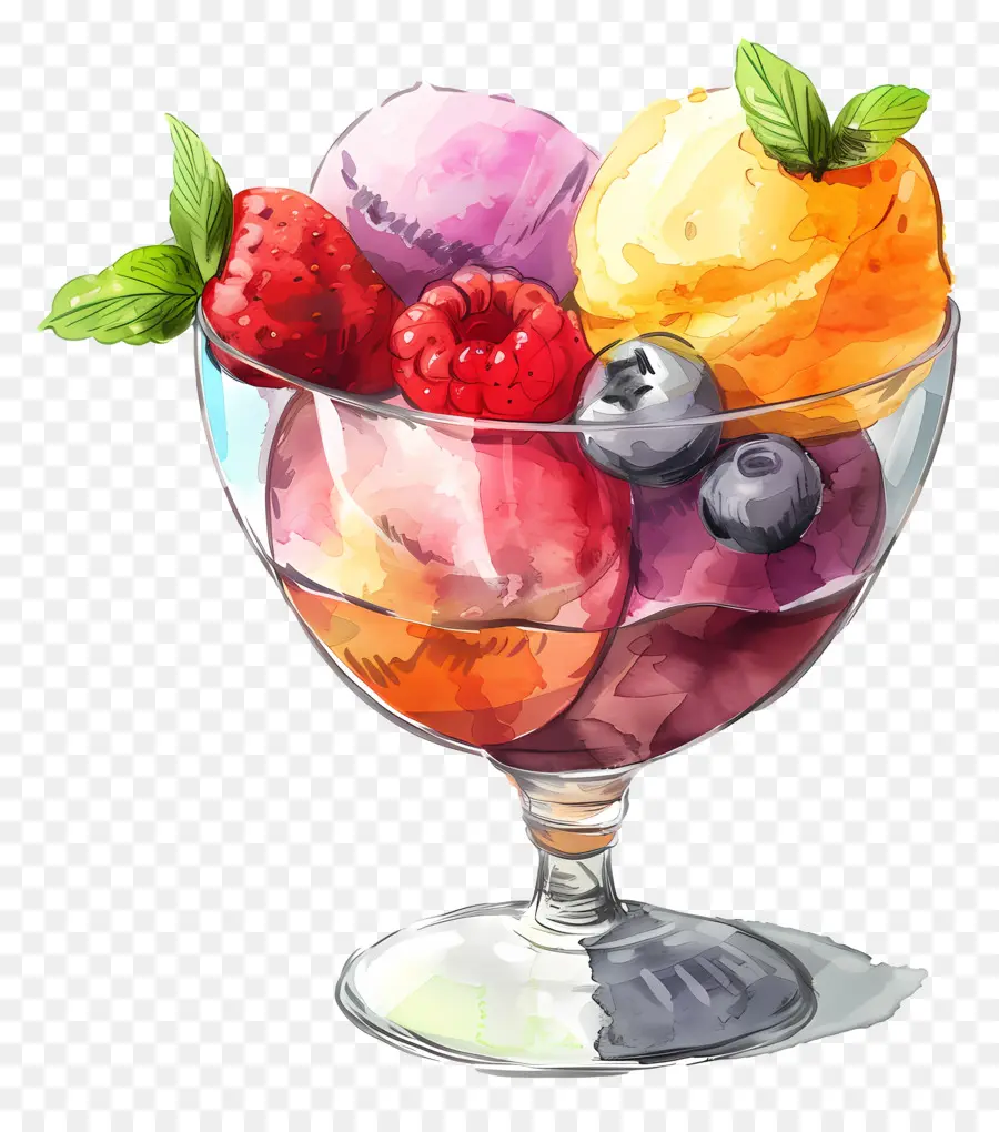 щербет，фрукты мороженое PNG