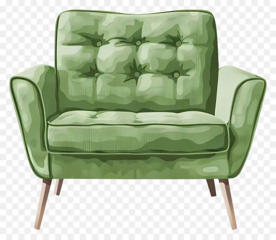 зеленый диван，зеленое кресло PNG