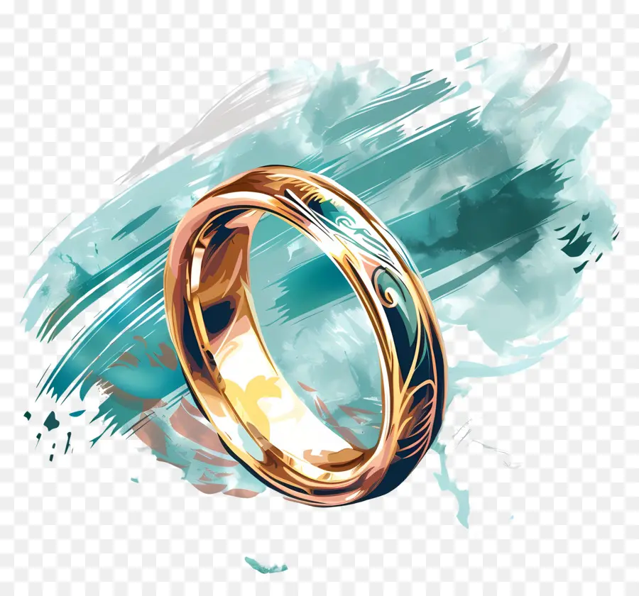 Обручальное кольцо，золотые обручальные кольца PNG