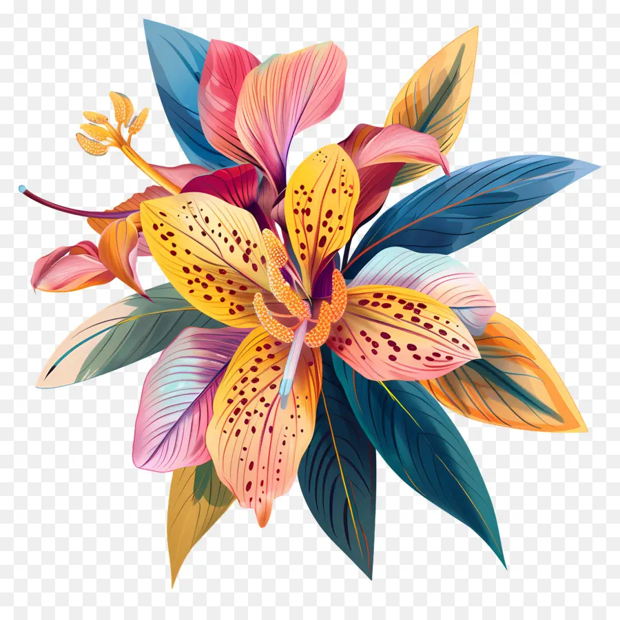 экзотический цветок，цветочная композиция PNG