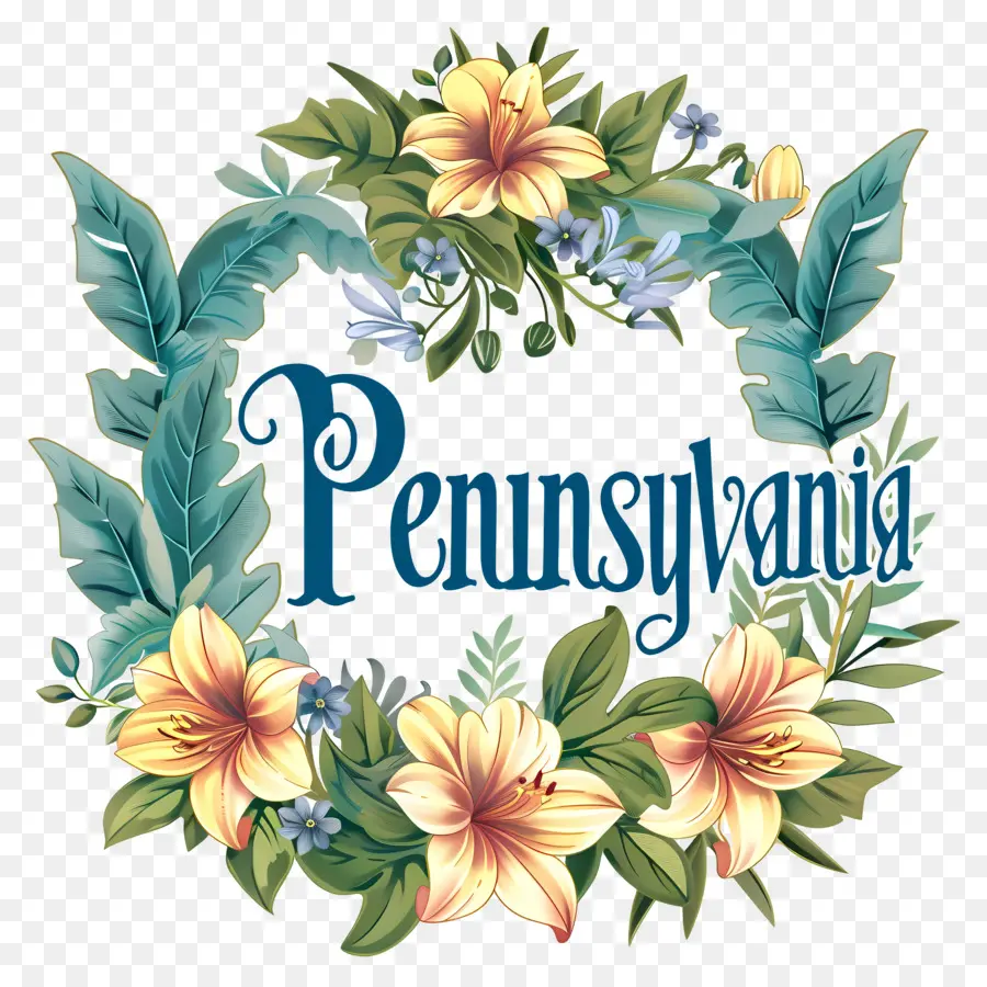 Пенсильвания，цветочный венок PNG