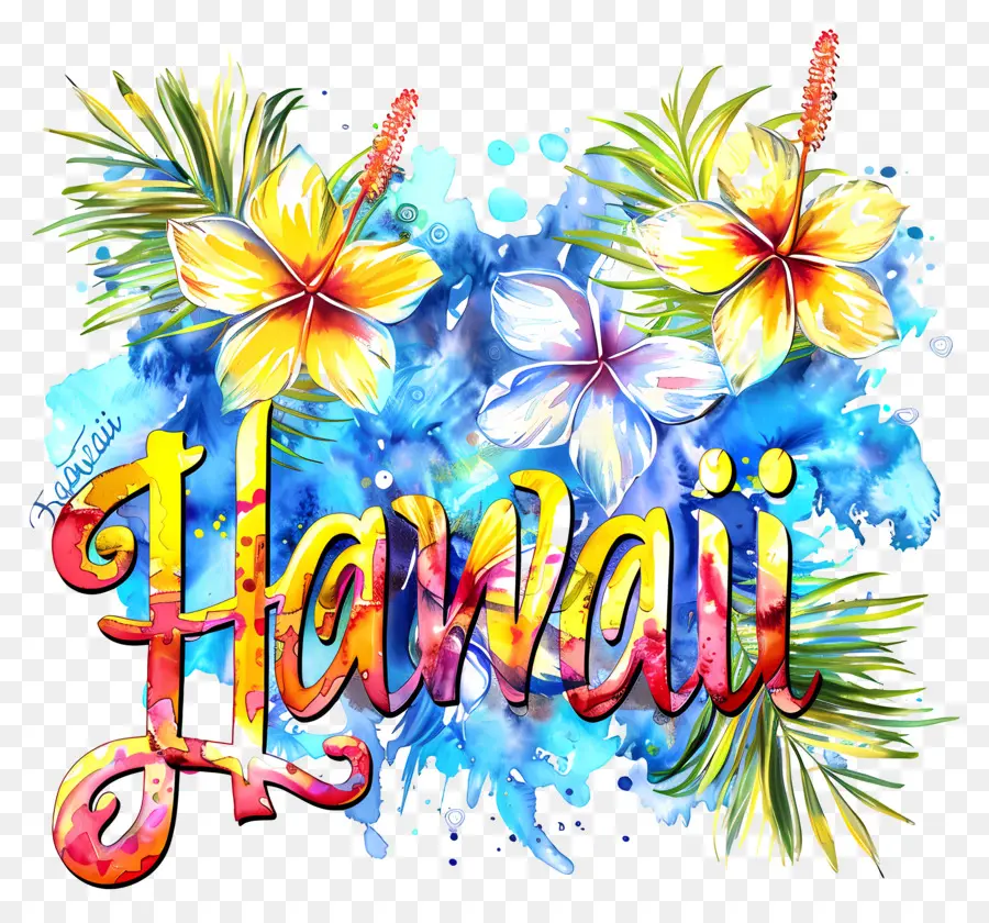 Гавайи，акварельный дизайн PNG