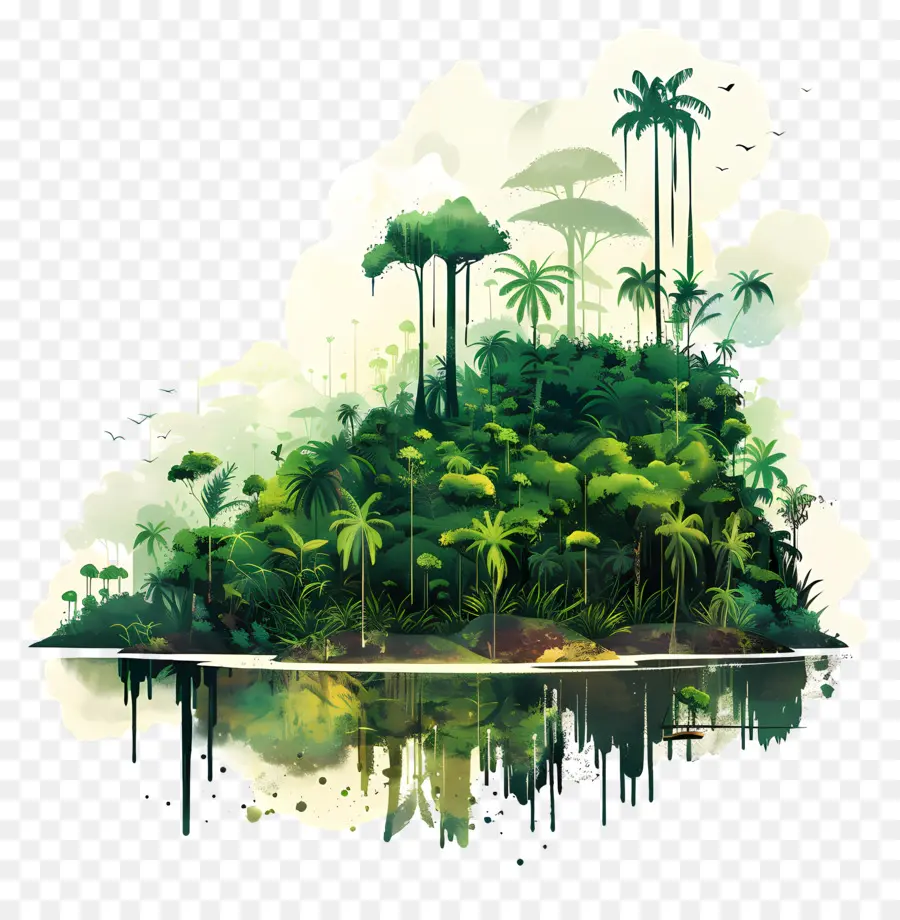 Amazon Rainforest，тропический остров PNG