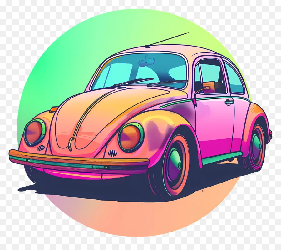 автомобиль，Винтажный Volkswagen Beetle PNG