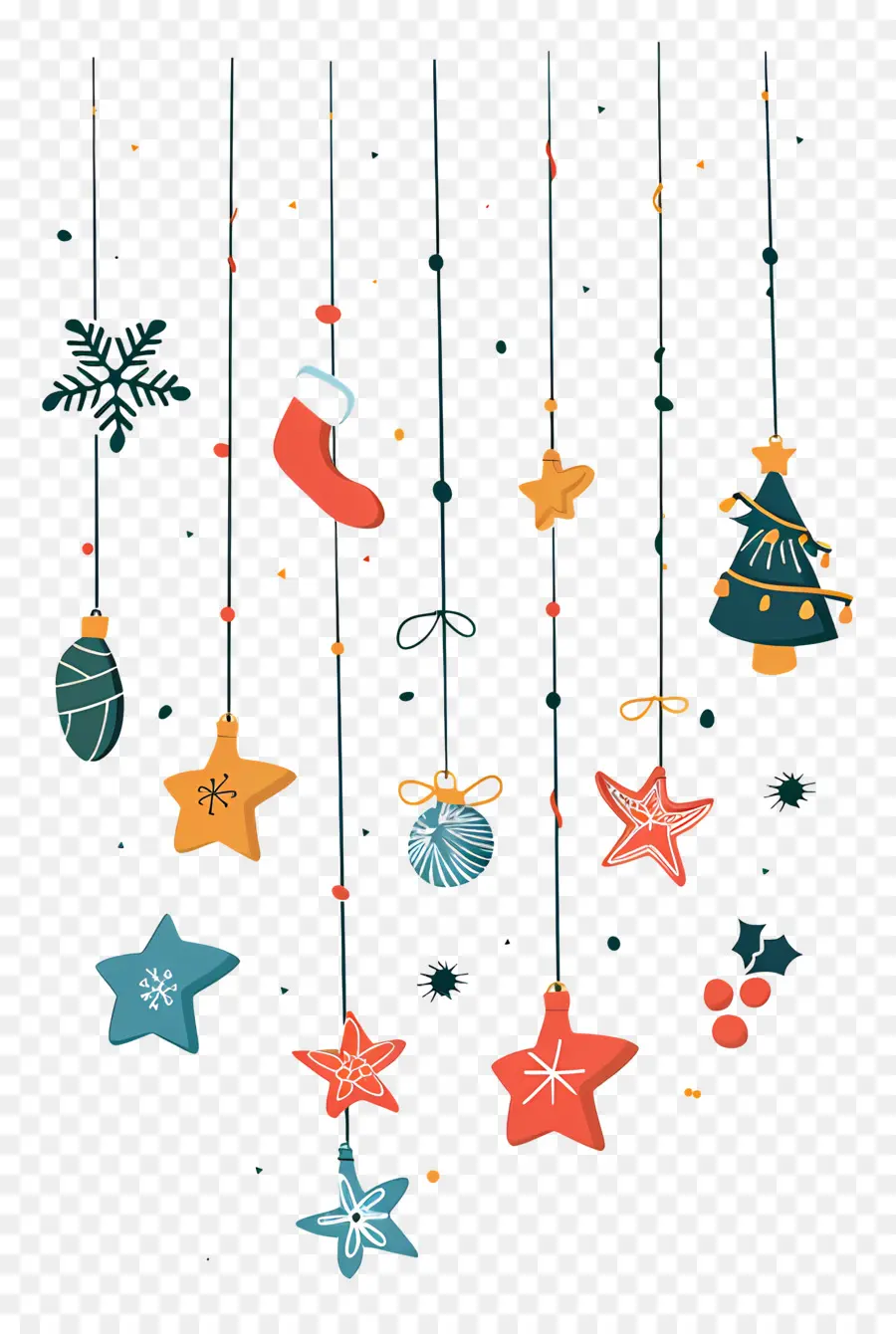 новогодняя гирлянда，Christmas Decorations PNG