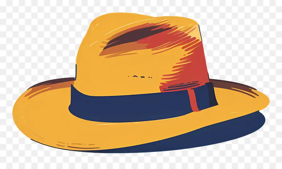 милый шляпу，Желтая шляпа Fedora PNG