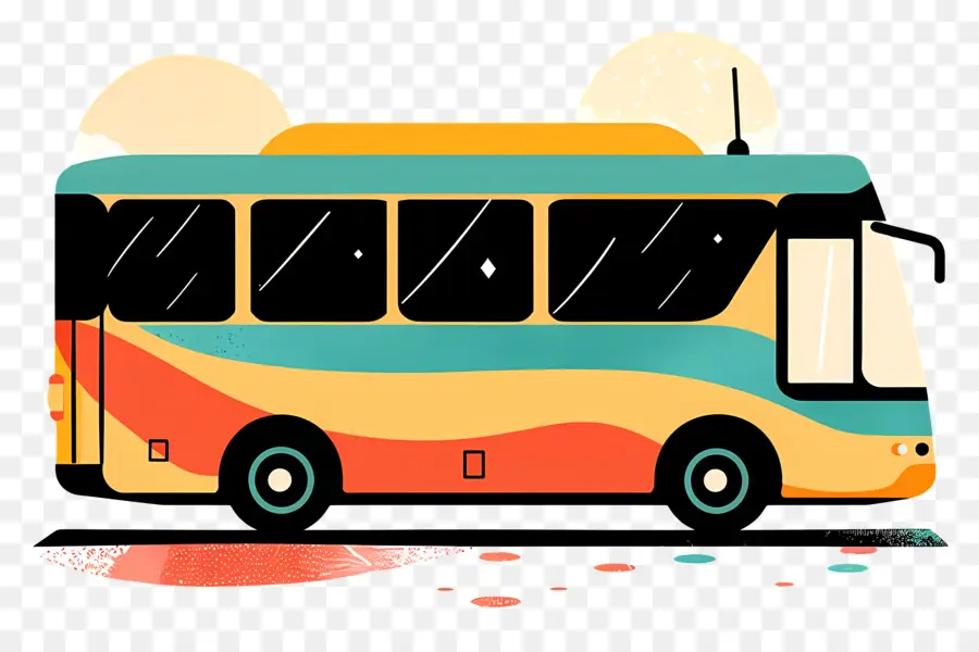 автобус，красочный автобус PNG