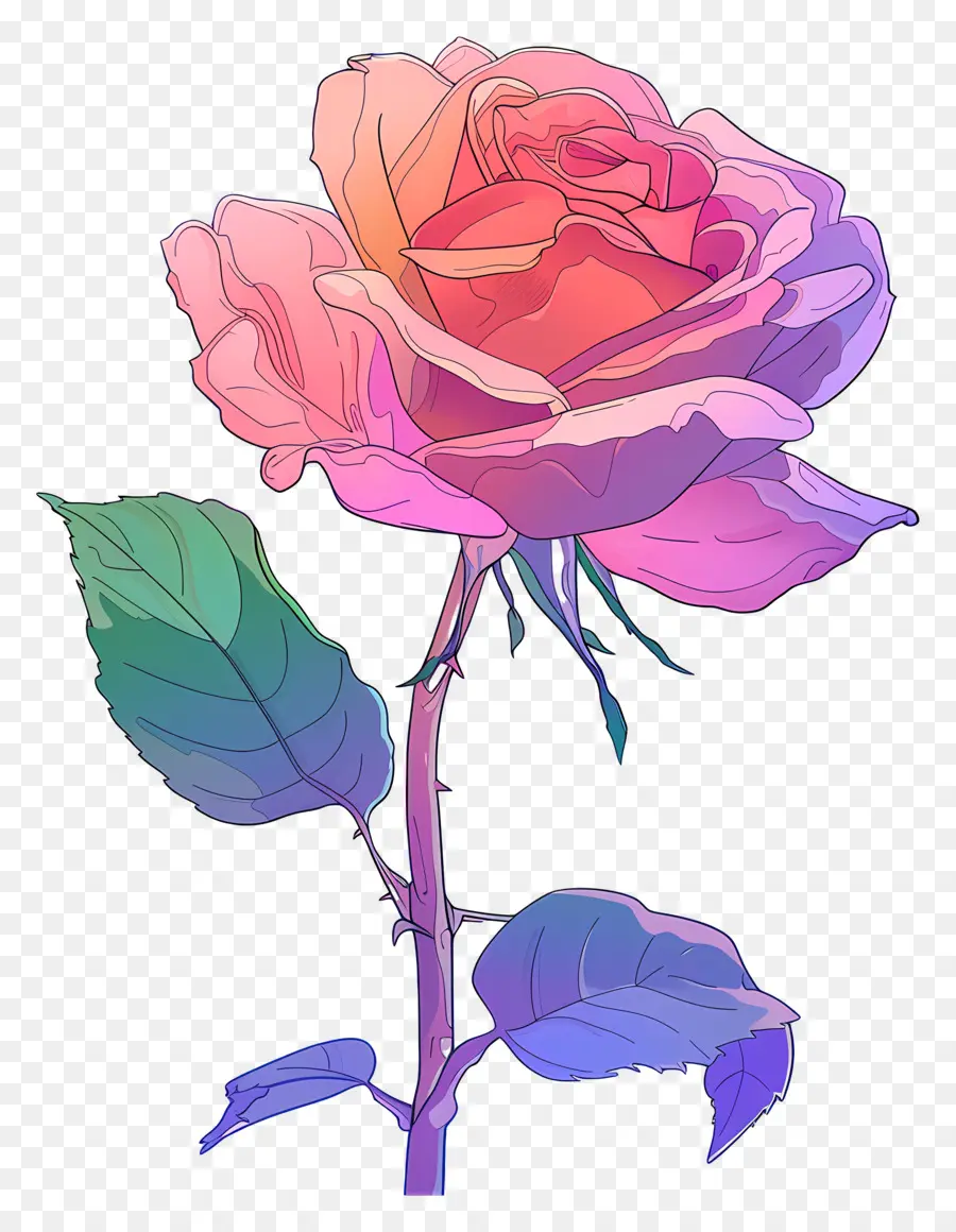 Роза，Pink Rose PNG