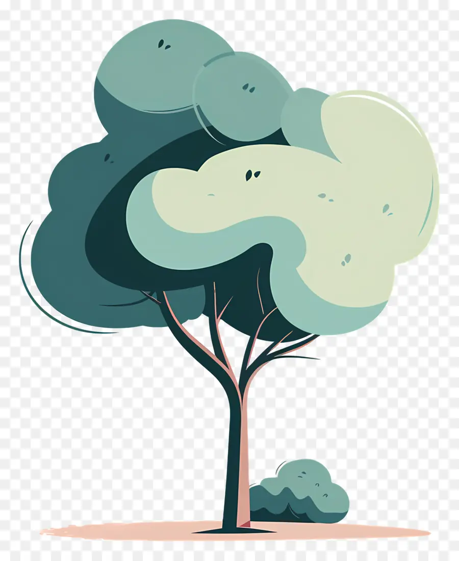 Дерево，пасмурное небо PNG