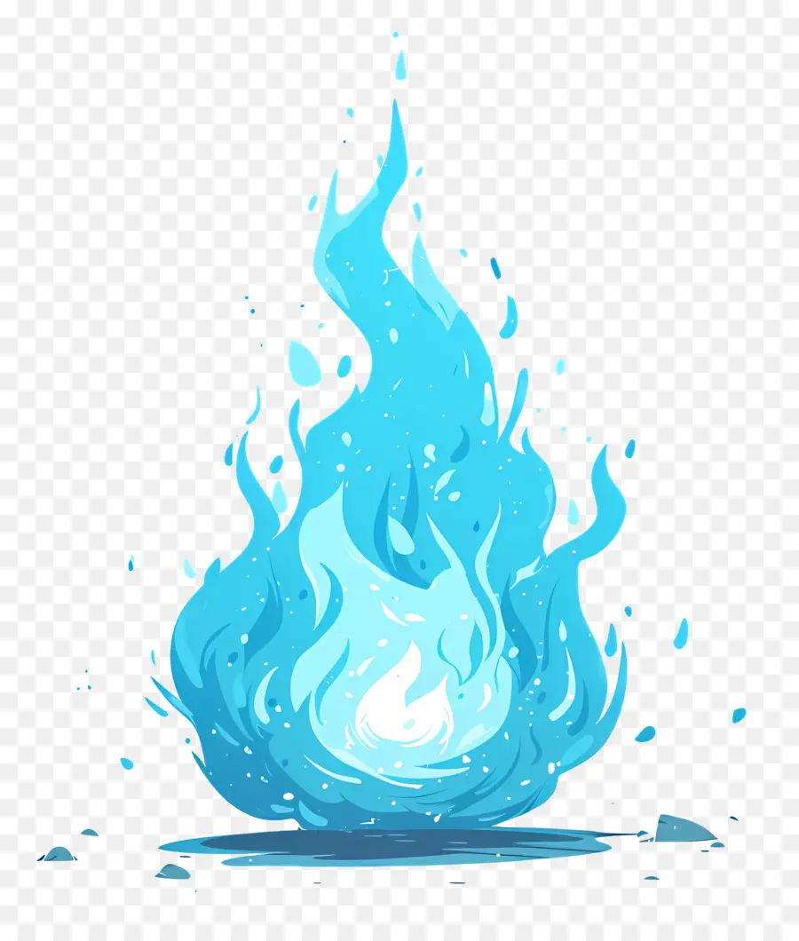 Синий огненный шар，Огонь PNG