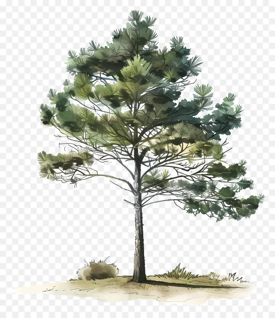 Pine Tree，зеленые листья PNG