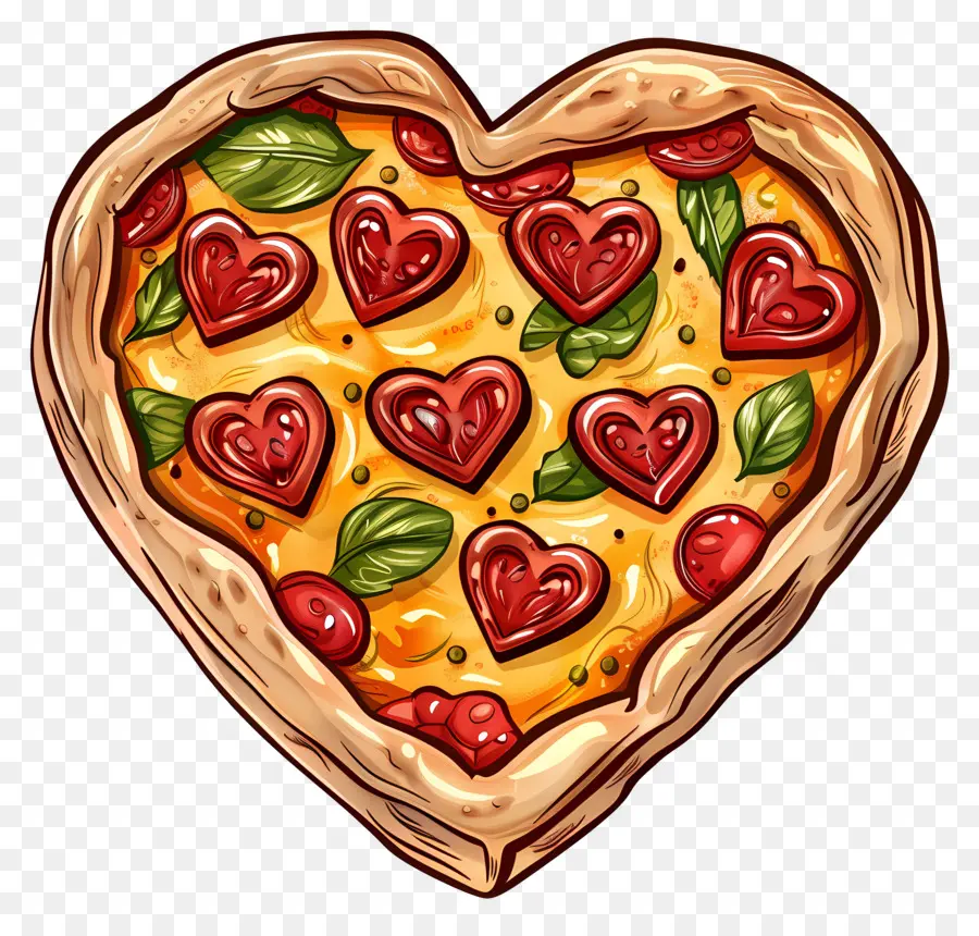 пицца в форме сердца，Пицца в форме сердца PNG