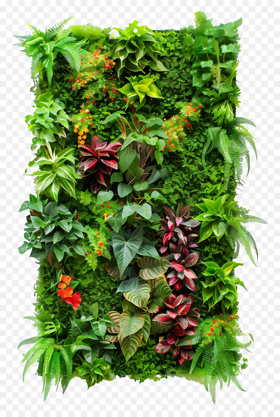 вертикальный сад，зеленые растения PNG