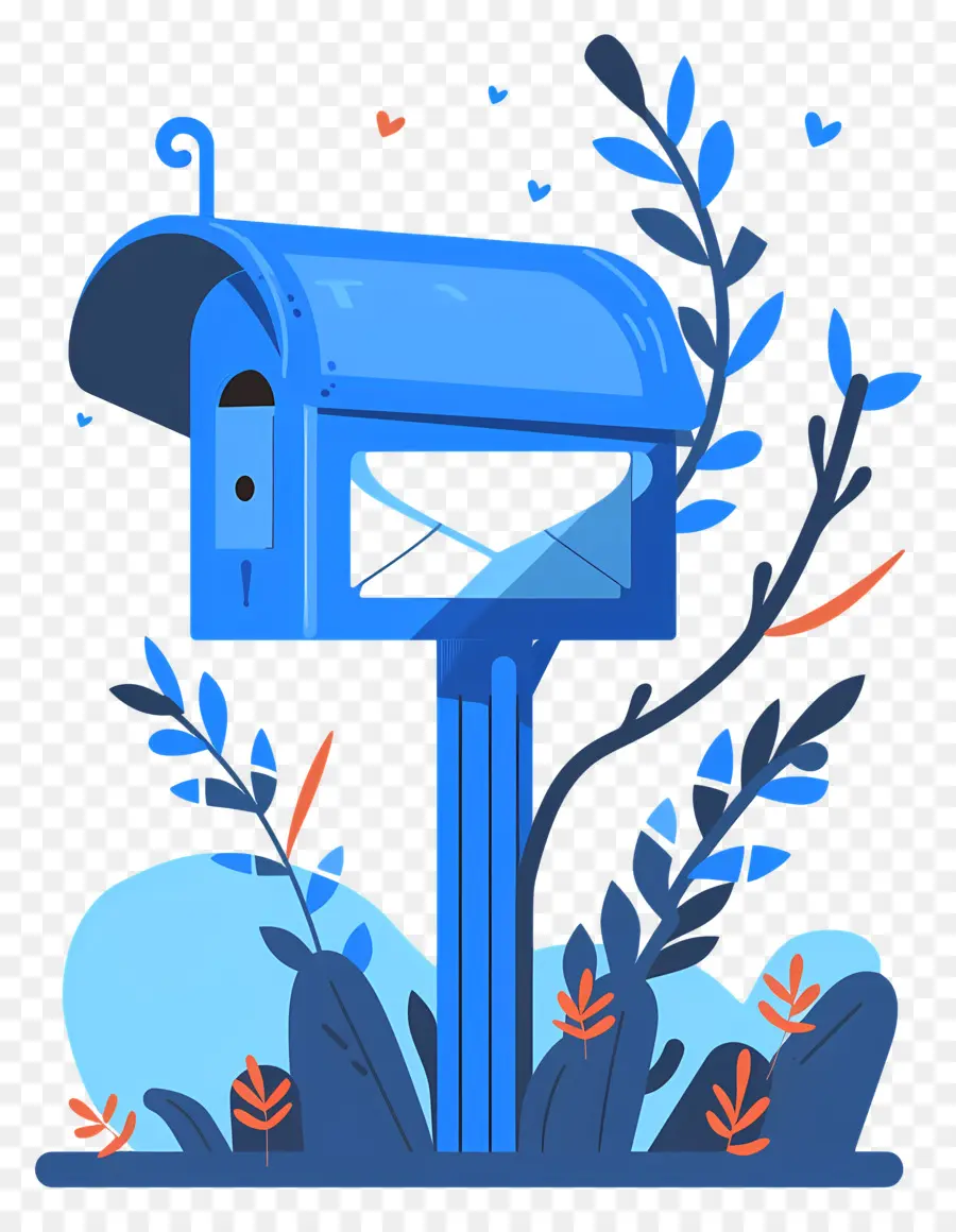 почтовый ящик，синий PNG