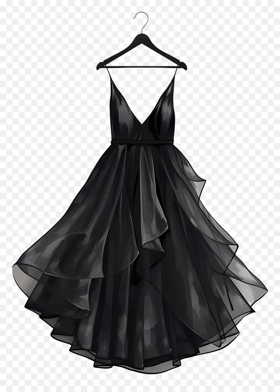 черное платье，иллюзорный эффект PNG