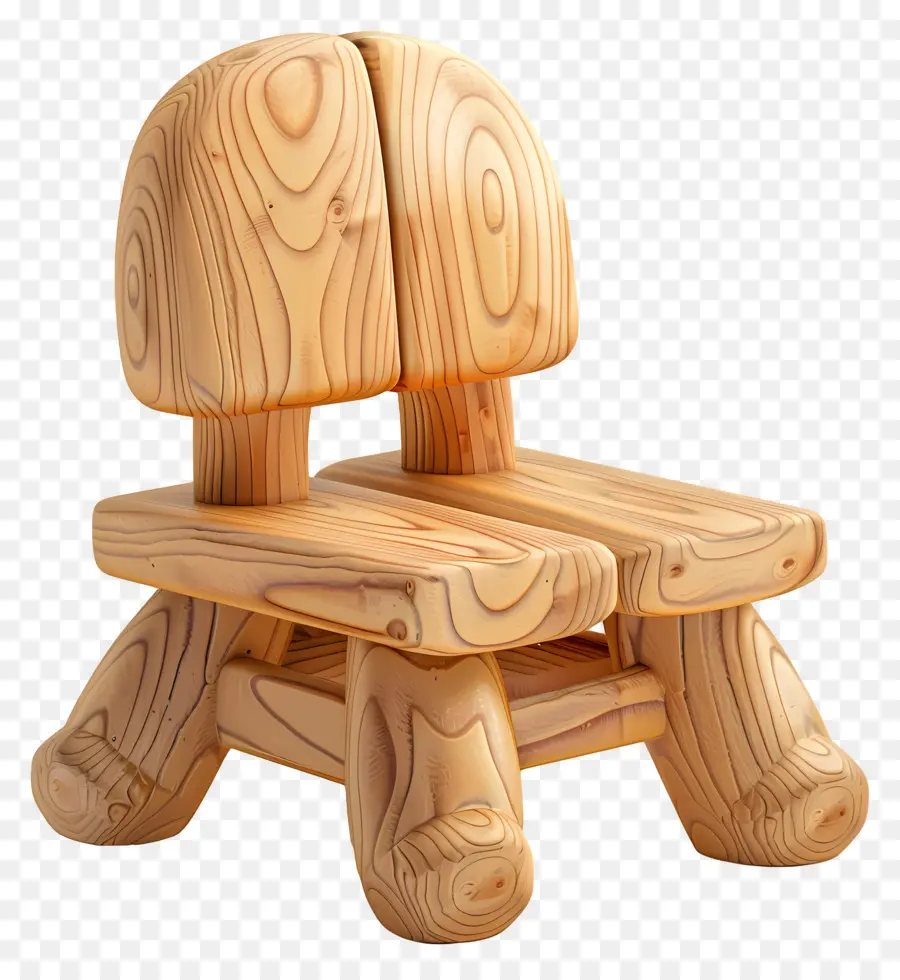 деревянный стул，квадратное сиденье PNG