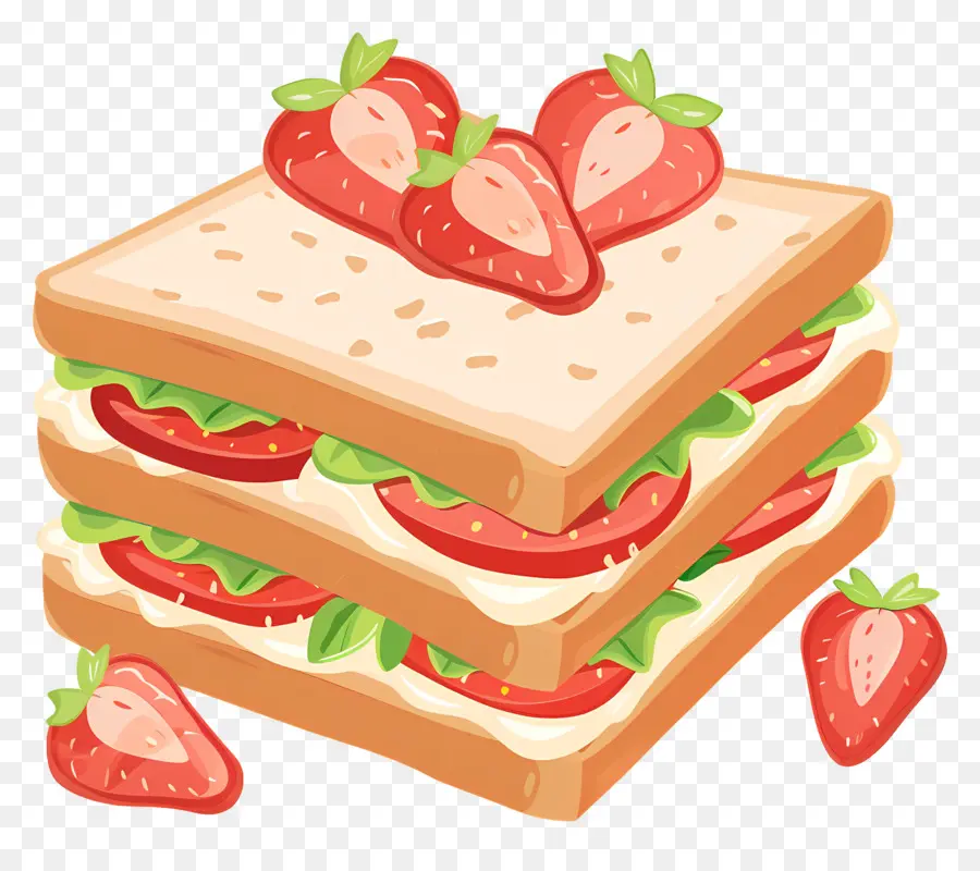 клубничный сэндвич，фруктовый бутерброд PNG