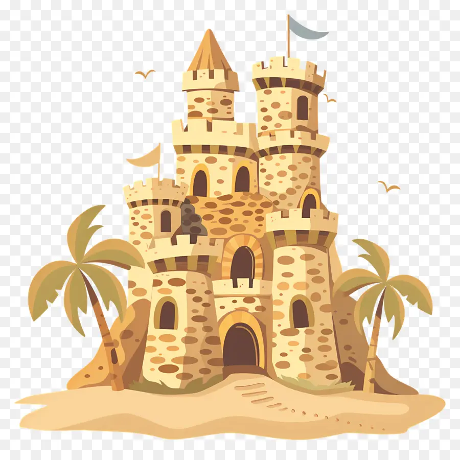 замок из песка，замок PNG