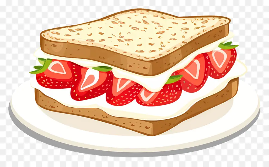 клубничный сэндвич，Кремовая белая начинка PNG