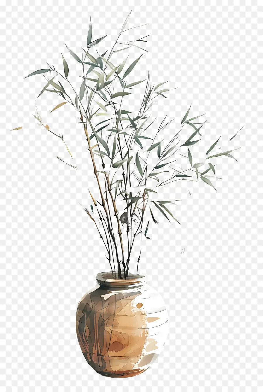 бамбук в вазе，Ваза PNG