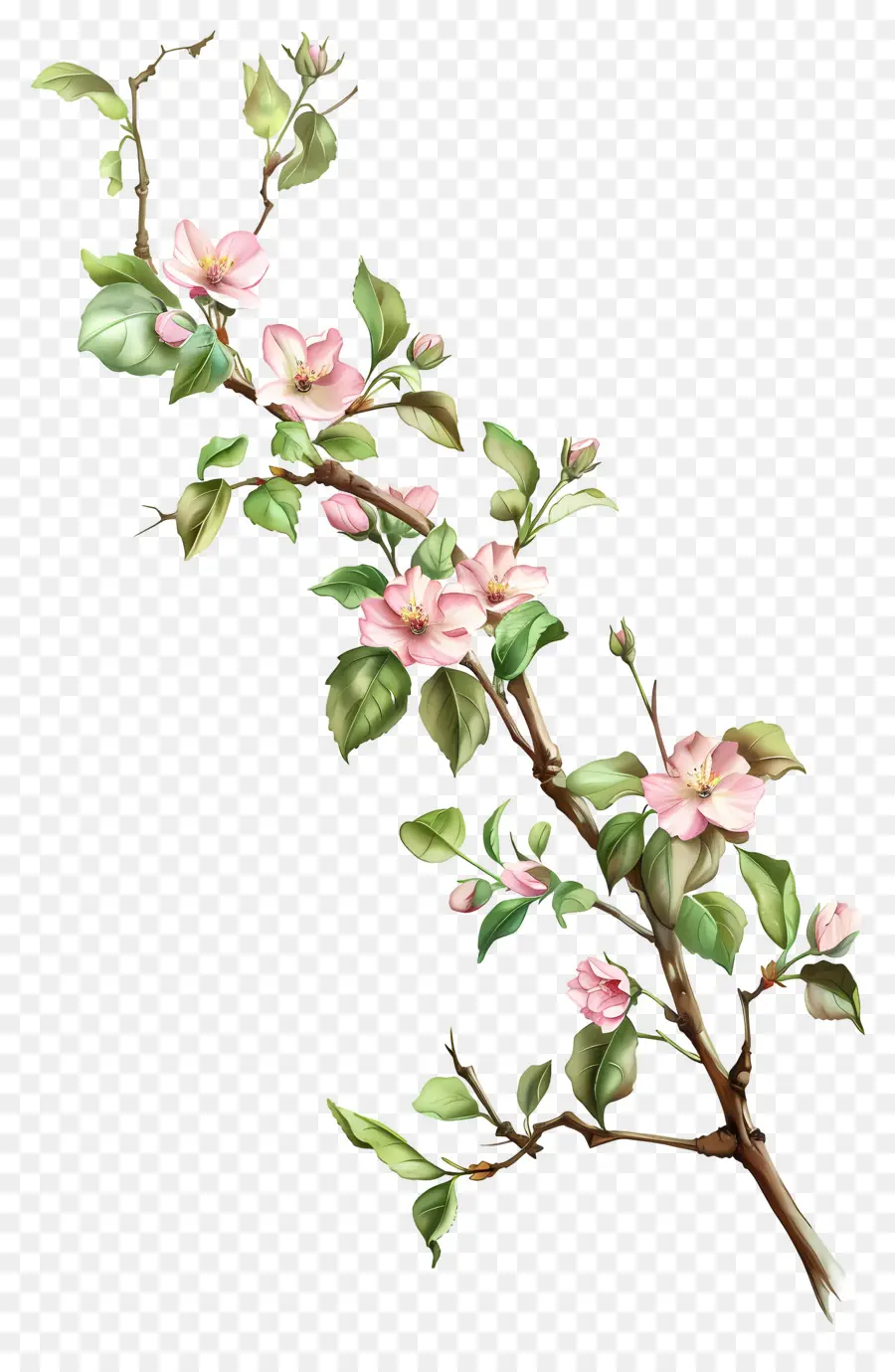 Розовые цветы，Яблони расцветают PNG