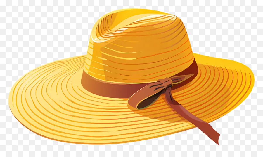 Солнце шляпа，Желтая соломенная шляпа PNG