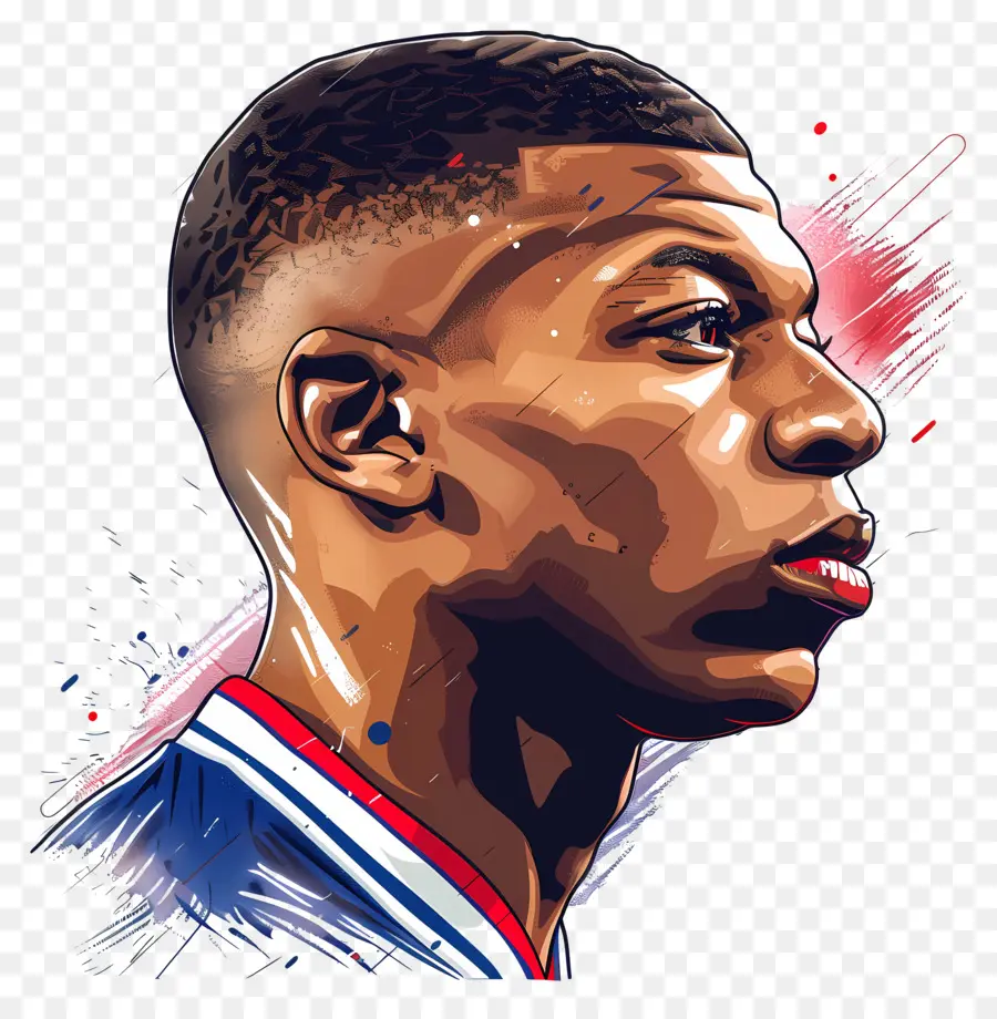 килиан Mbappé，портрет PNG