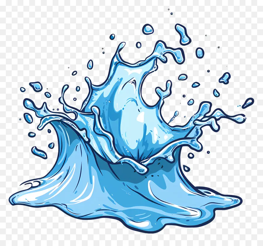 плеск воды，синяя жидкость PNG