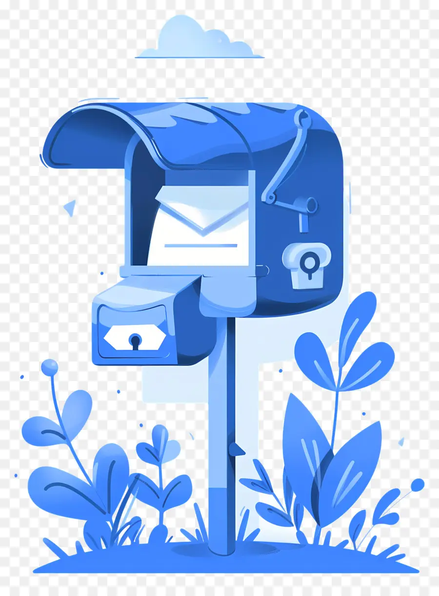 почтовый ящик，синий пластик PNG